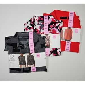 Rafaella Women's Lightweight Long Sleeve Pullover Blouse Lot of 3 - Size Small